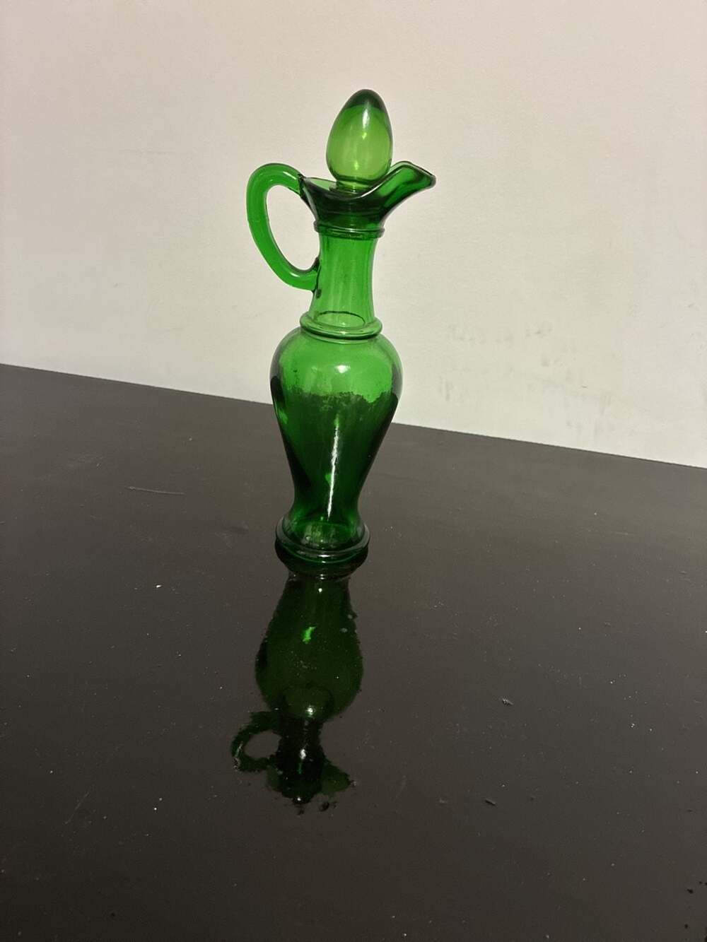 Vintage Avon Nile Green Glass Cruet Decanter with Stopper